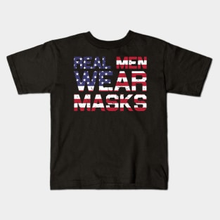 Real Men Wear Masks USA Kids T-Shirt